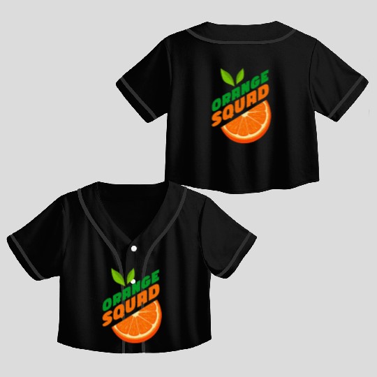 Orange Citrus Fruit Orange Lover Orange Squad Crop Top Baseball Jerseys