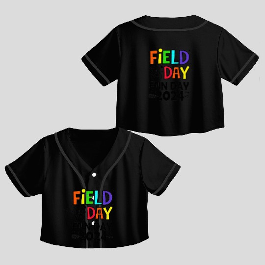Field Day Fun Day For Teacher Field Day Crop Top Baseball Jerseys