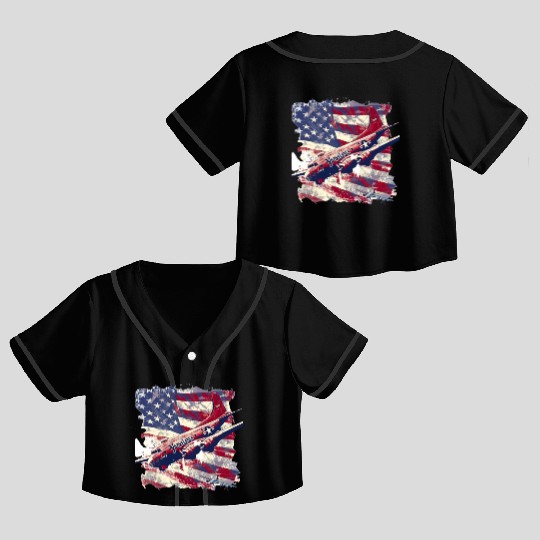yankee, lady, world war 2 Crop Top Baseball Jerseys