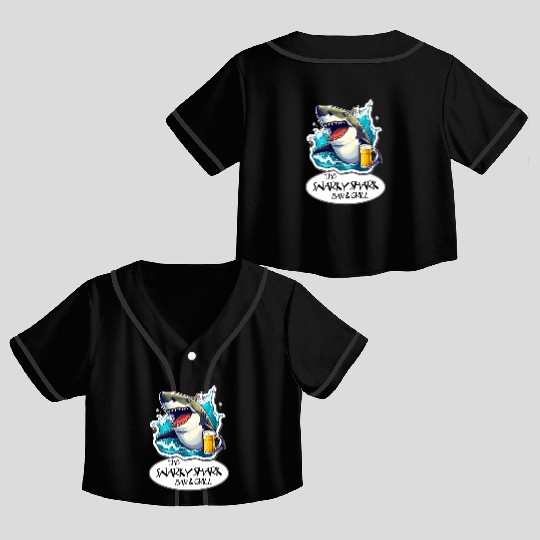 The Snarky Shark Bar & Grill Crop Top Baseball Jerseys