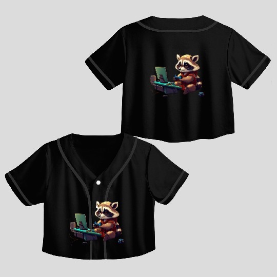 Dynamic Gamer Doodle Crop Top Baseball Jerseys Collection