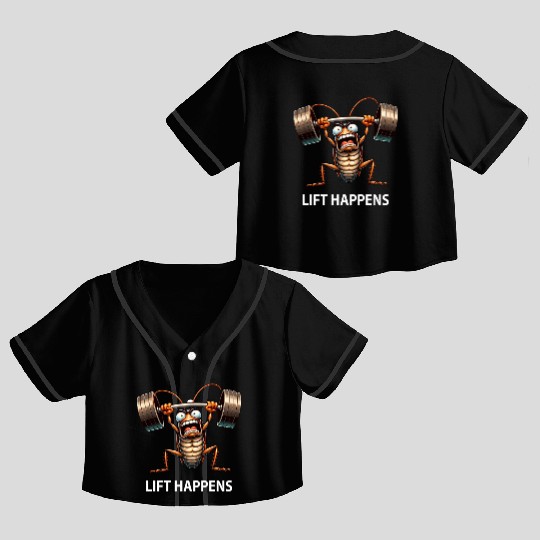 Cockroach Weightlifting Barbell Workout Lift Crop Top Baseball Jerseys