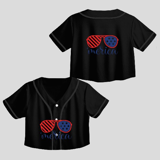 merica Crop Top Baseball Jerseys