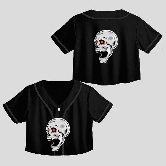 the silver skull looks up Crop Top Baseball Jerseys