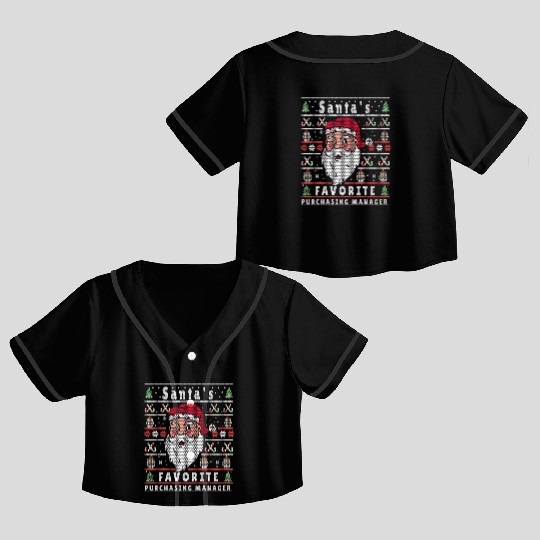 Santas XMAS Ugly Christmas Purchasing-Manager Crop Top Baseball Jerseys