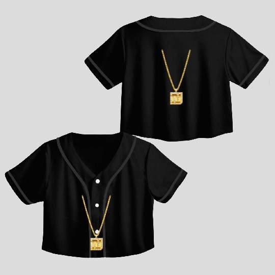 Hip Hop Chain with Shekel Crop Top Baseball Jerseys