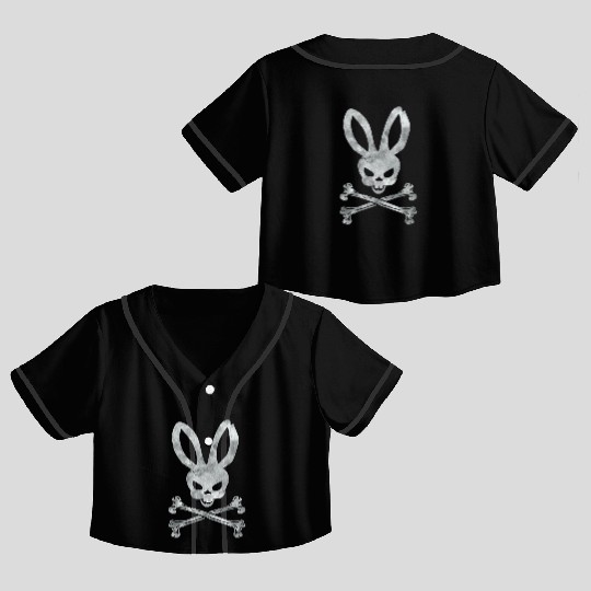 Funny Easter Bunny Crossbones Crop Top Baseball Jerseys