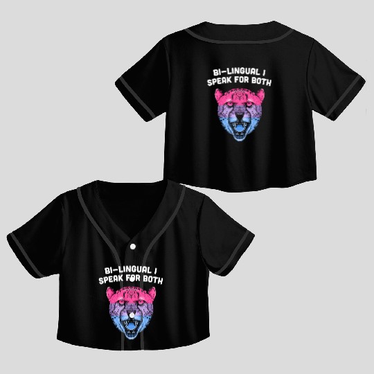 Bilingual I Speak for Both Bisexual Pride Month Bi Crop Top Baseball Jerseys