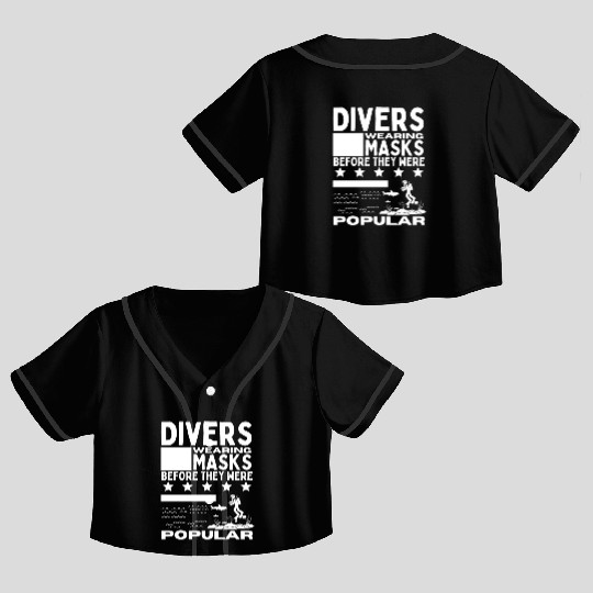 Scuba Diving Mask Pun Funny Scuba Diver Crop Top Baseball Jerseys
