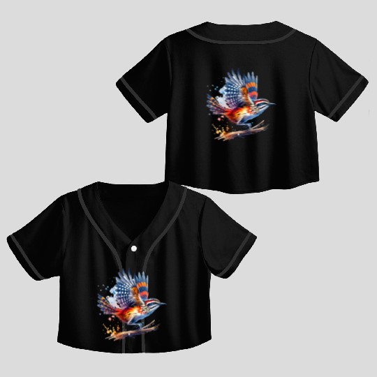 Australian Logrunner in Flight Crop Top Baseball Jerseys