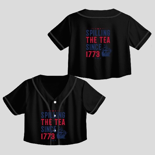 Spilling The Tea Crop Top Baseball Jerseys