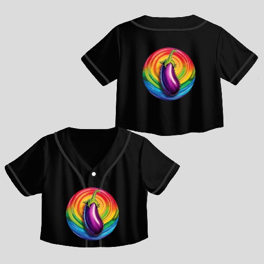 LGBTQ Eggplant Crop Top Baseball Jerseys