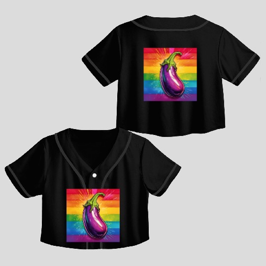 LGBTQ Eggplant Crop Top Baseball Jerseys