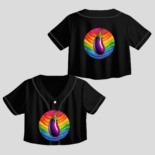 LGBTQ Eggplant Crop Top Baseball Jerseys