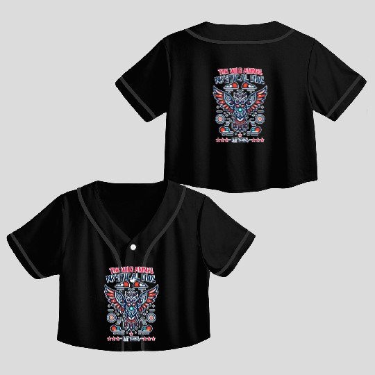 supernatural mystical owl Crop Top Baseball Jerseys