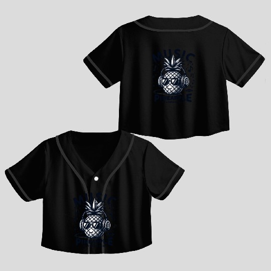 Pineapple Jam Session Grooves Crop Top Baseball Jerseys