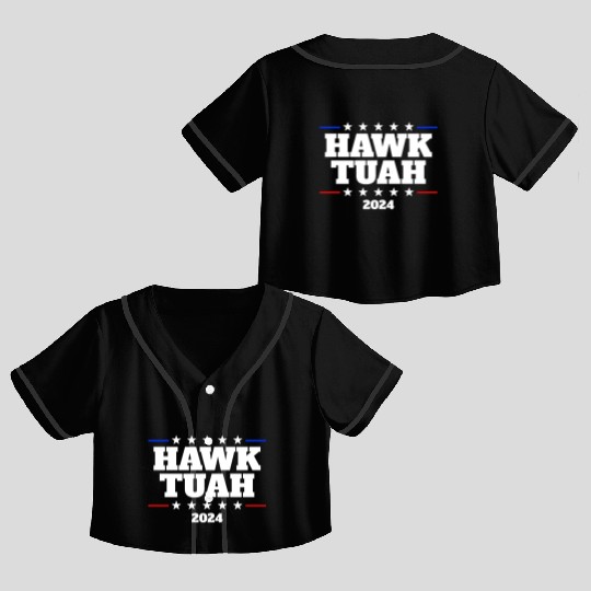 Hawk Tuah 2024 Elect Hawk Tuah Crop Top Baseball Jerseys