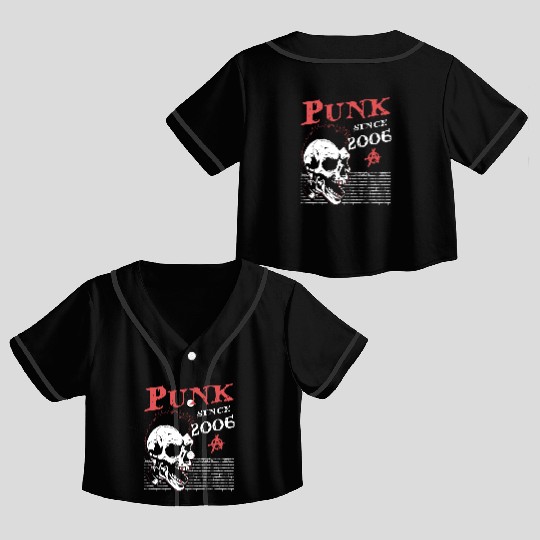 18 Years Old and Still Punk, Punks Not Dead, Punk Crop Top Baseball Jerseys