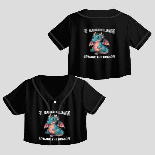 BEWARE THE DRAGON Crop Top Baseball Jerseys