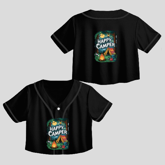 Happy Camper Delight Crop Top Baseball Jerseys