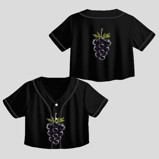 Blackberry Realistic Crop Top Baseball Jerseys