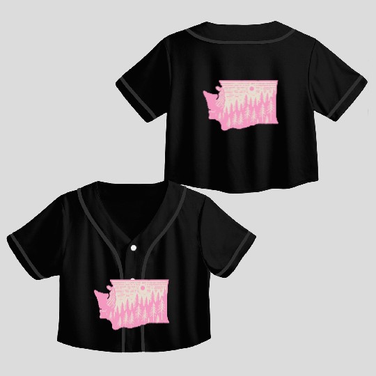 Washington DC Wild Outline State Crop Top Baseball Jerseys