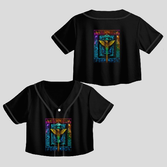 Hummingbird Colorful Mandala Animal Crop Top Baseball Jerseys