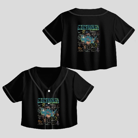 Cryptid Monsters Folklore Creature Cryptozoology Crop Top Baseball Jerseys