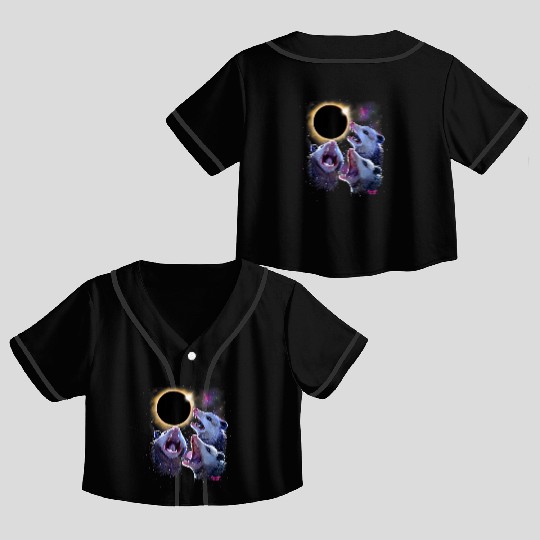 Opossums Howling Eclipse Possum Crop Top Baseball Jerseys
