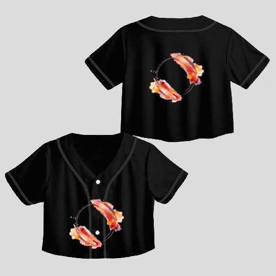 a vector abstract watercolor-painted frame involve Crop Top Baseball Jerseys