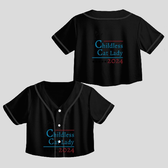 "Childless Cat Lady" Kamala Harris 2024 Crop Top Baseball Jerseys