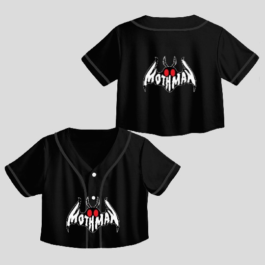 Mothman Monster Creepy Cryptid Crop Top Baseball Jerseys