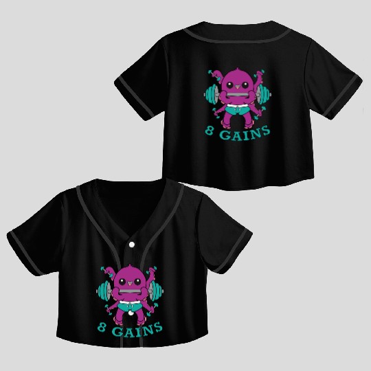 Octopus and 8 Gains Crop Top Baseball Jerseys