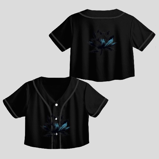Modern Lotus with Brushstroke Effect 1 Crop Top Baseball Jerseys