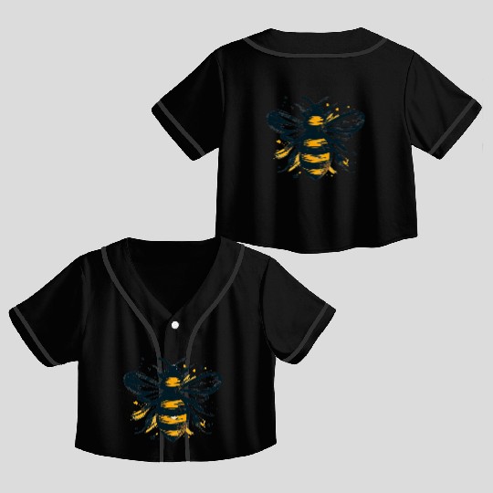 Honey Bee Insect Art 1 Crop Top Baseball Jerseys