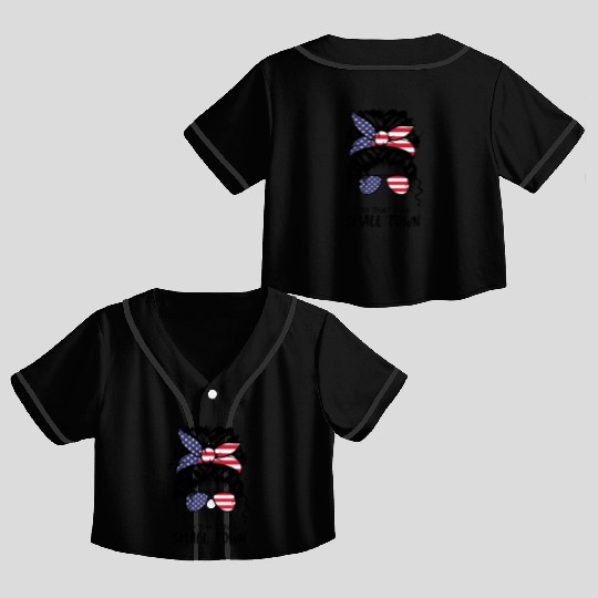 Try That In a Small Town US Flag Girl Crop Top Baseball Jerseys