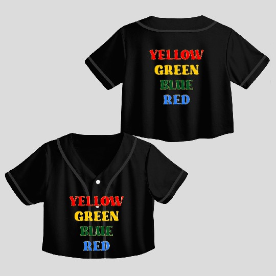 PSYCHOLOGY TEST STROOP-EFFECT COLORS Crop Top Baseball Jerseys