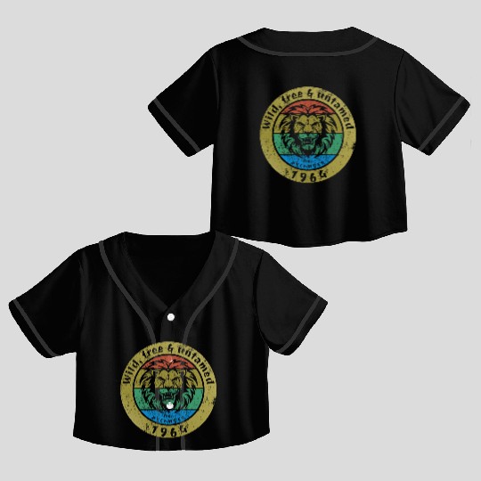 60th birthday Wild, free & untamed since 12/1964 Crop Top Baseball Jerseys