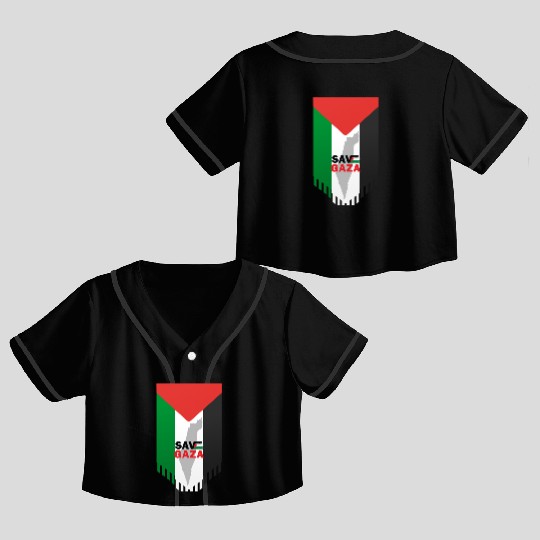 Proud Palestinian Flag Crop Top Baseball Jerseys