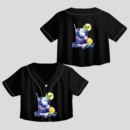Blueberry Lemon Cocktail Crop Top Baseball Jerseys