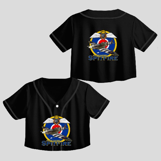 Supermarine Spitfire Crop Top Baseball Jerseys