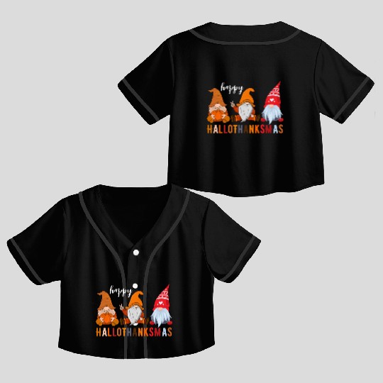 HalloThanksMas Crop Top Baseball Jerseys