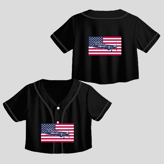 World War II American aircraft Crop Top Baseball Jerseys