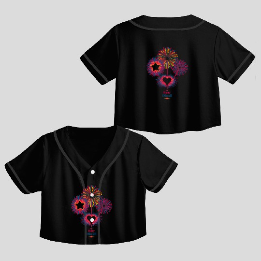 Fireworks for Diwali Celebration Crop Top Baseball Jerseys