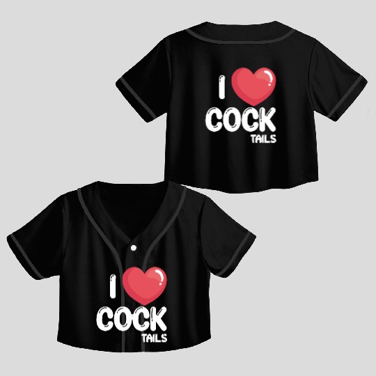 Funny I Love Cocktails 2 Crop Top Baseball Jerseys