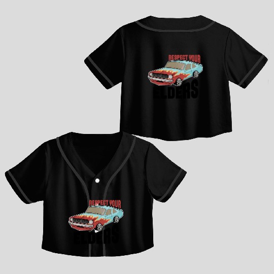 Funny Car Guy 1 Crop Top Baseball Jerseys