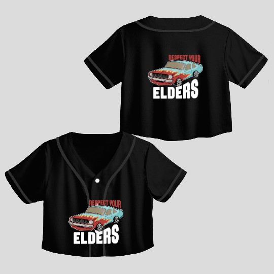 Funny Car Guy 2 Crop Top Baseball Jerseys