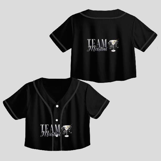 Team Martini Cocktail Bartender Crop Top Baseball Jerseys
