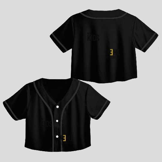 My Kids Not like us - Blk Crop Top Baseball Jerseys