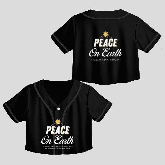 PEACE ON EARTH Design Chirstmas Crop Top Baseball Jerseys